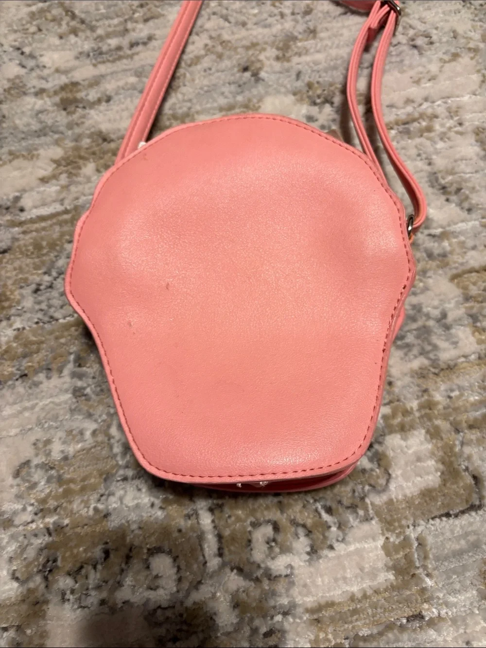 Pink Cupcake Crossbody Bag with Glitter Accents